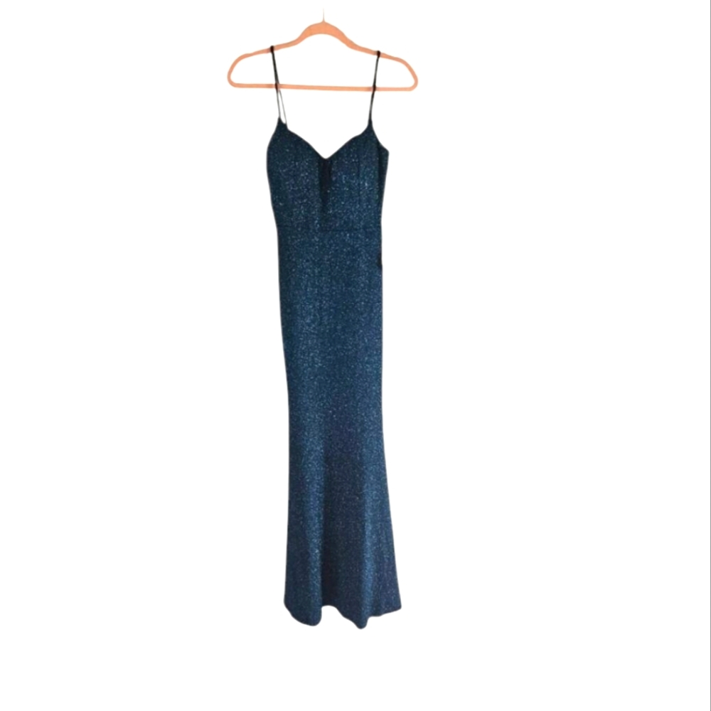 NWT - Windsor - Teal Glittering Evening Gown - Size Medium - Picture 6 of 13
